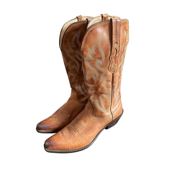 Women's Nocona Caramel Brown Western Cowgirl Posh Cowboy Boots NL1604 Size 7.5 B - Picture 1 of 9